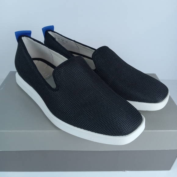 Franco Sarto Boston 3 Shoes Womens 6 Black Mesh Slip-On Sneaker Loafers Comfort - Picture 1 of 8